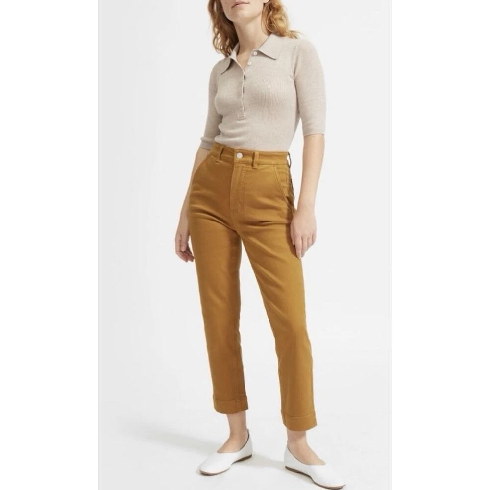 Everlane The Slim Leg Crop Denim pants, size 8, F-BTM-CTN-PNT-SLM, color: Brass